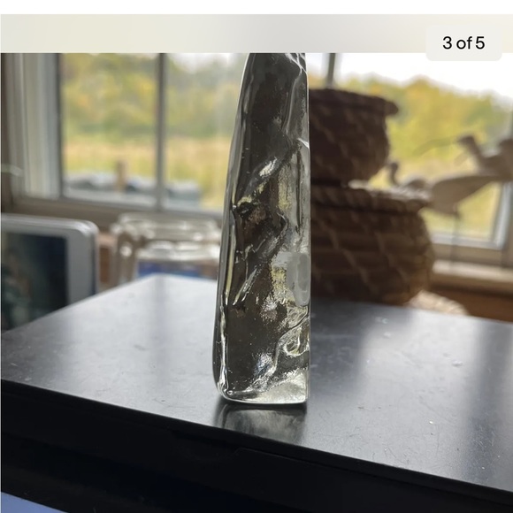 GLASS CHUNK HORSE-ETCHED GLASS DECOR - Picture 2 of 4